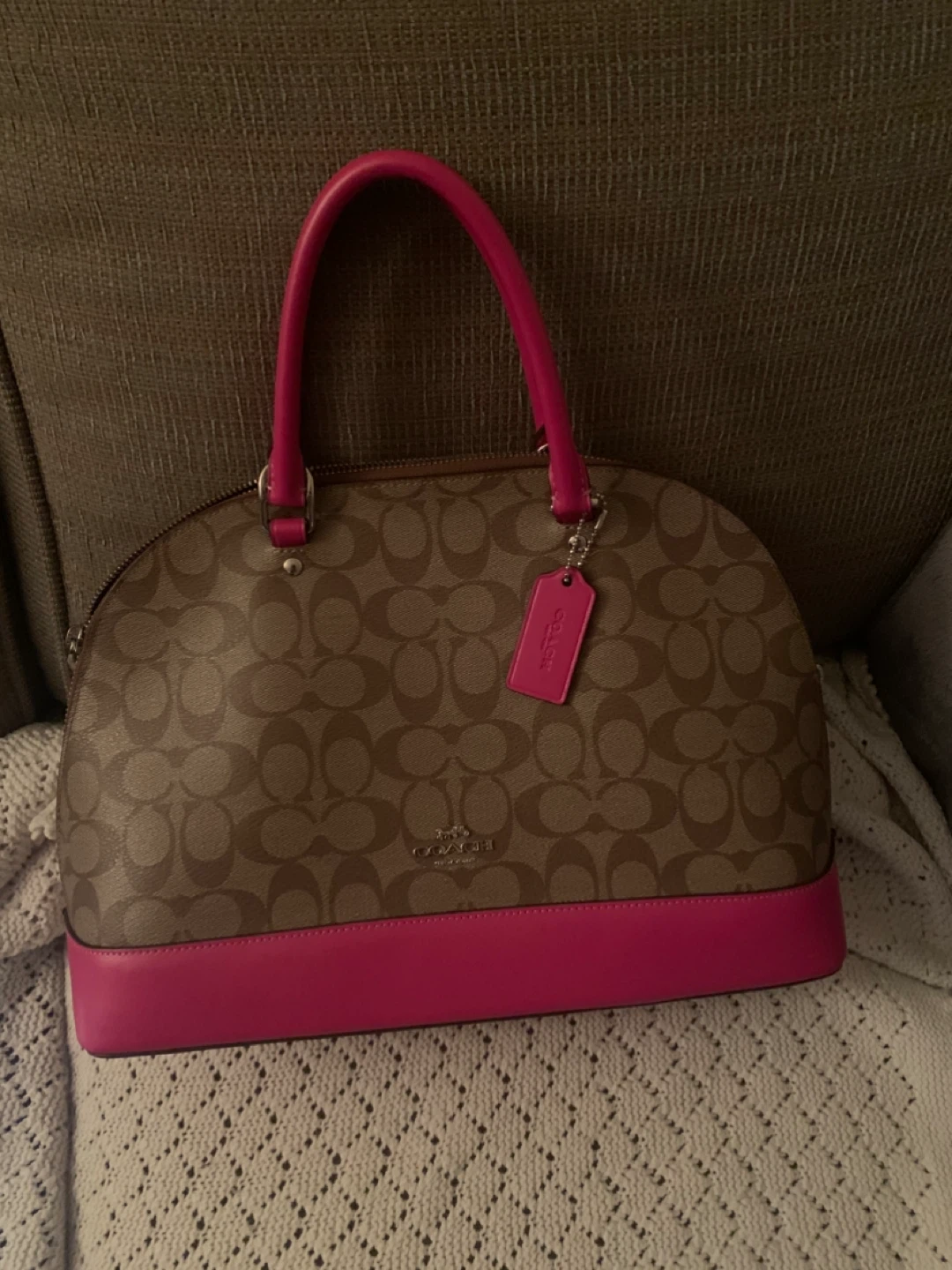Pink and Tan Coach purse