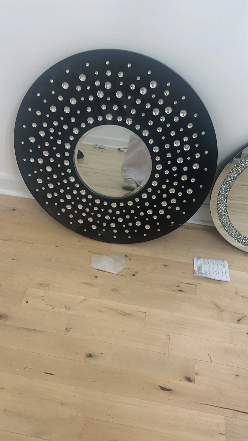 Round Black Decorative Mirror - photo 3