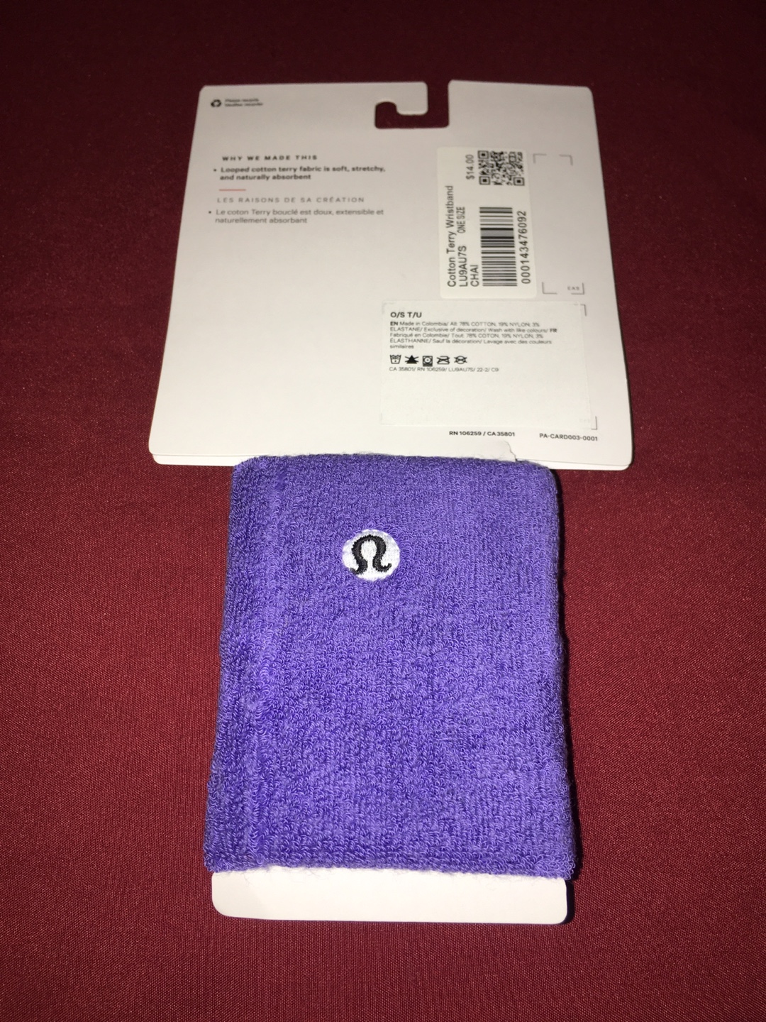 Lululemon Cotton Terry Wristband - Purple - photo 2