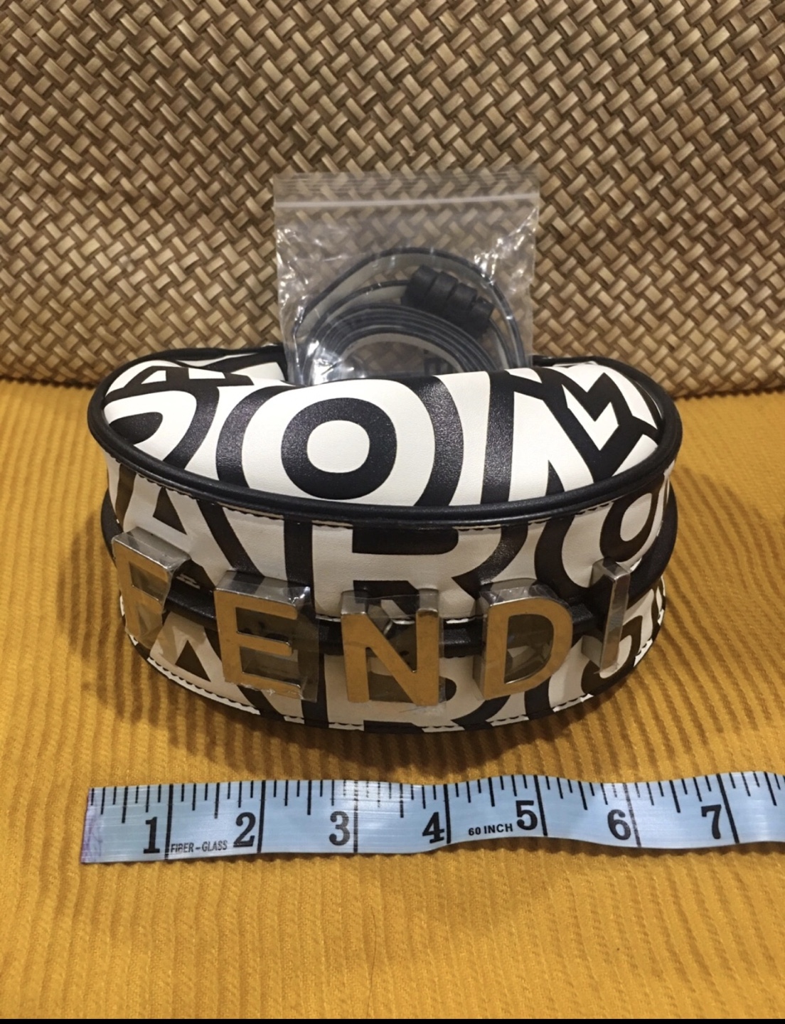 Fendi Fendigraphy Mini Hobo Bag - Black/White - photo 2