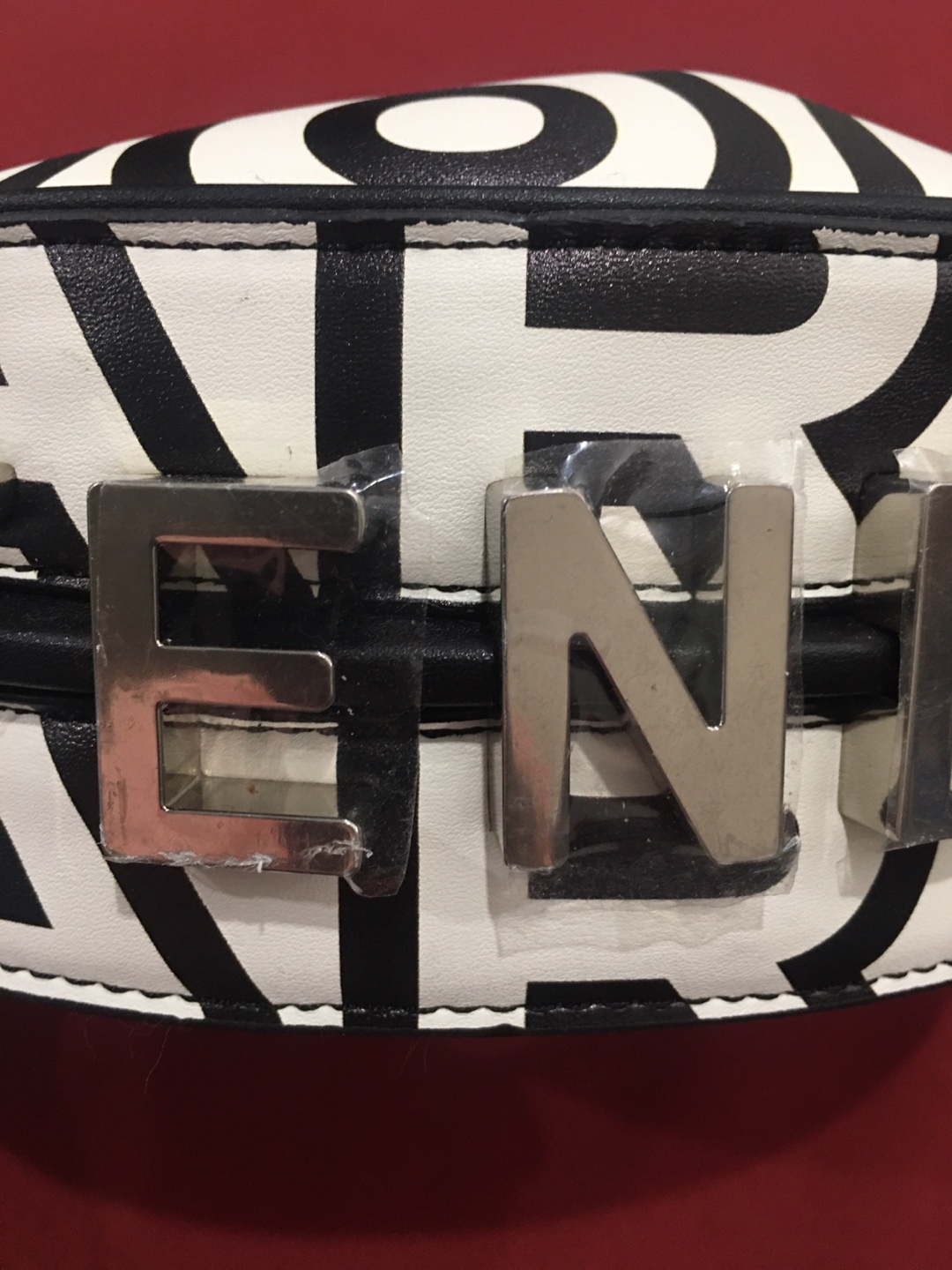 Fendi Fendigraphy Mini Hobo Bag - Black/White - photo 4