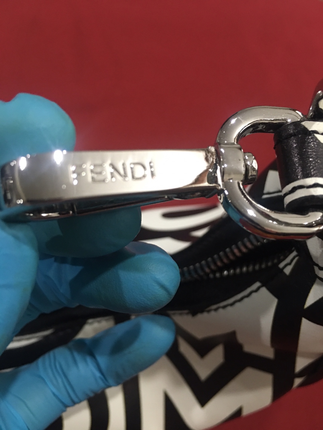 Fendi Fendigraphy Mini Hobo Bag - Black/White - photo 5
