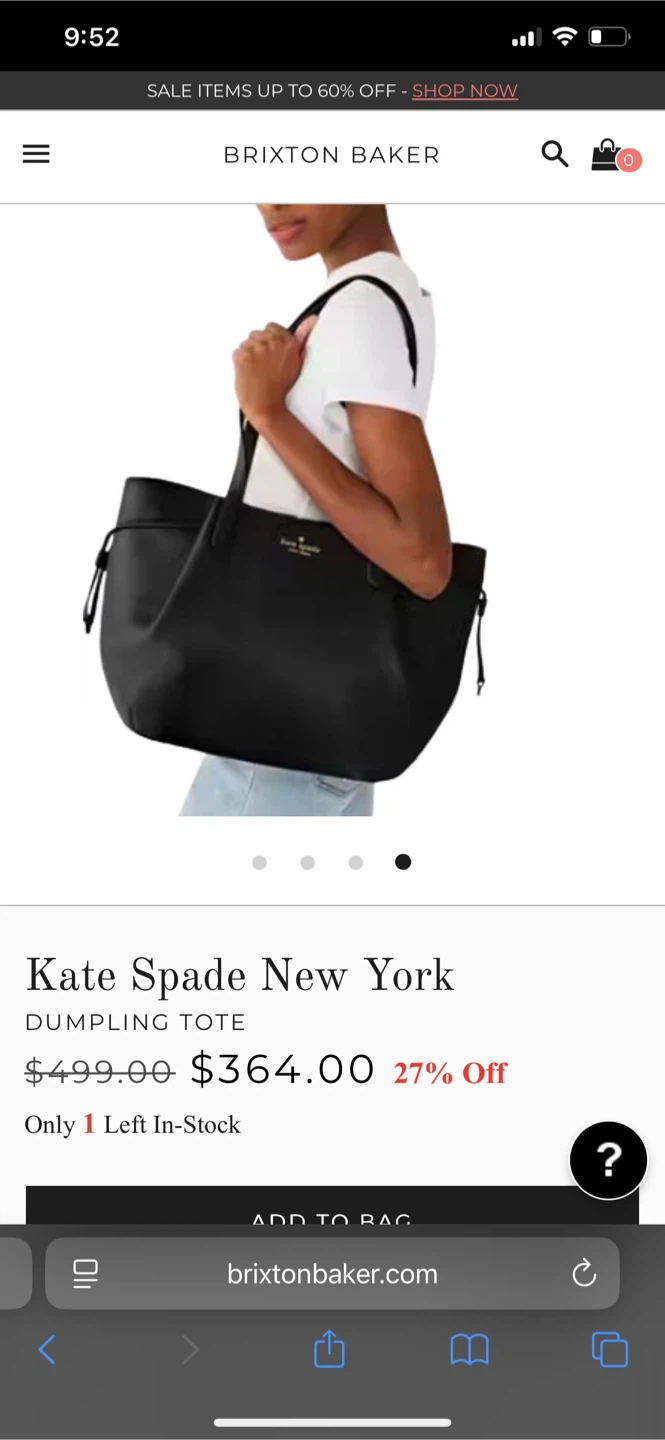 KATE SPADE Dumpling Tote - Black
