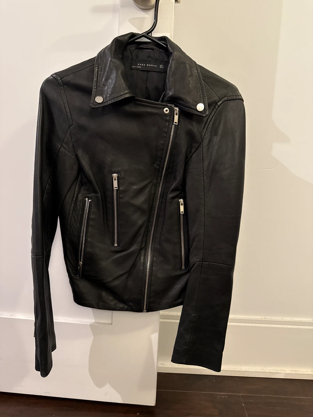 Zara Black leather biker jacket