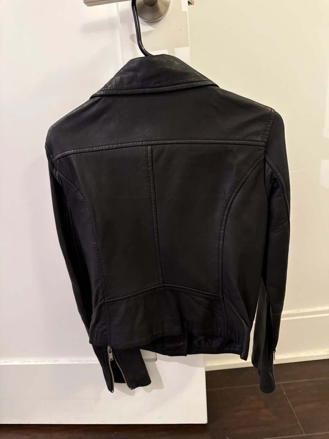 Zara Black leather biker jacket - photo 3