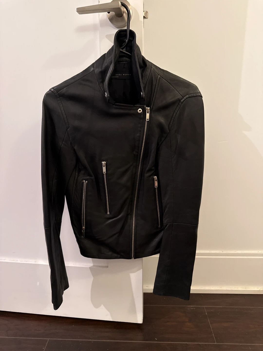 Zara Black leather biker jacket - photo 2