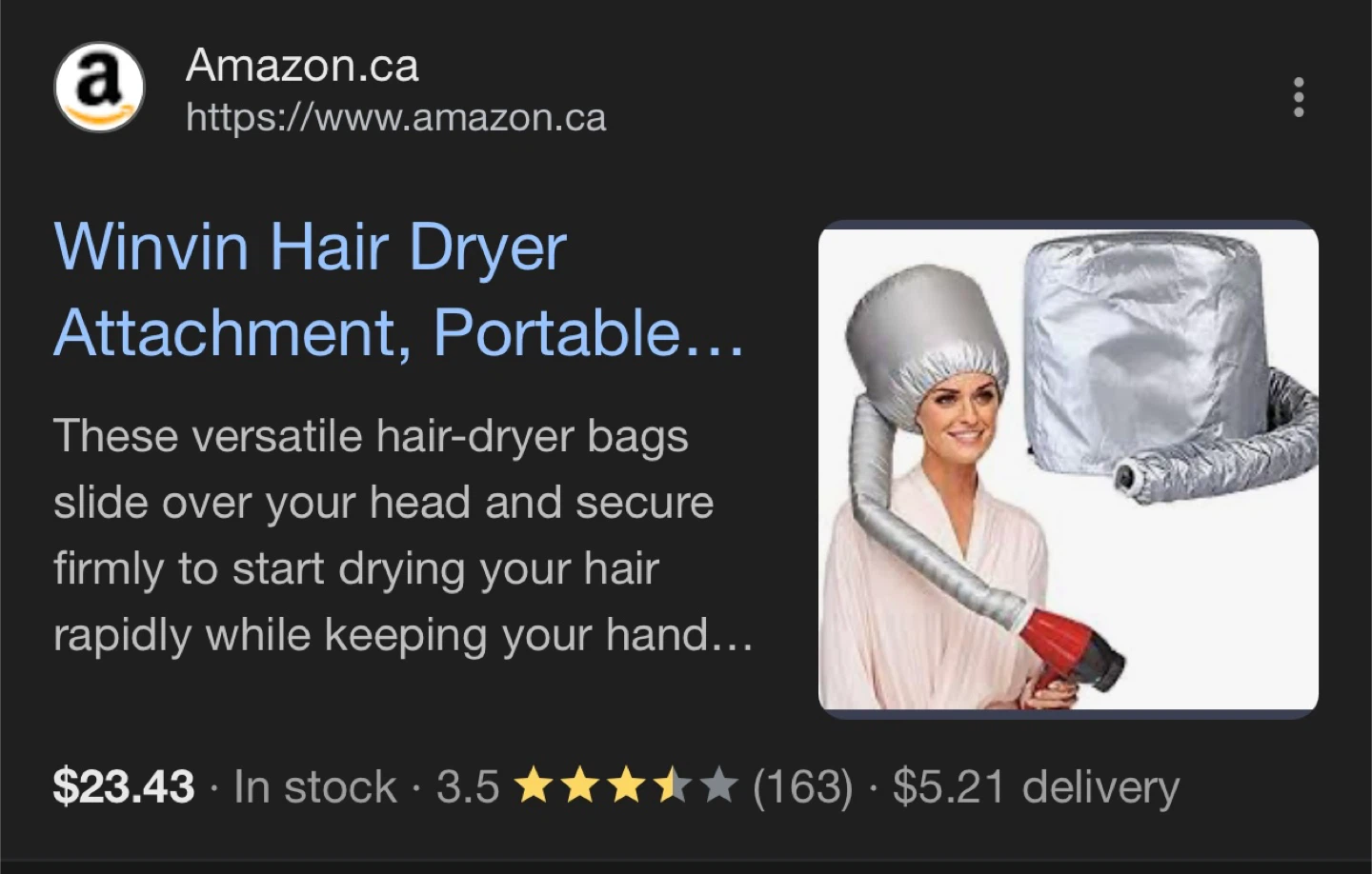Winvin Hair Dryer Attachment, Portable
