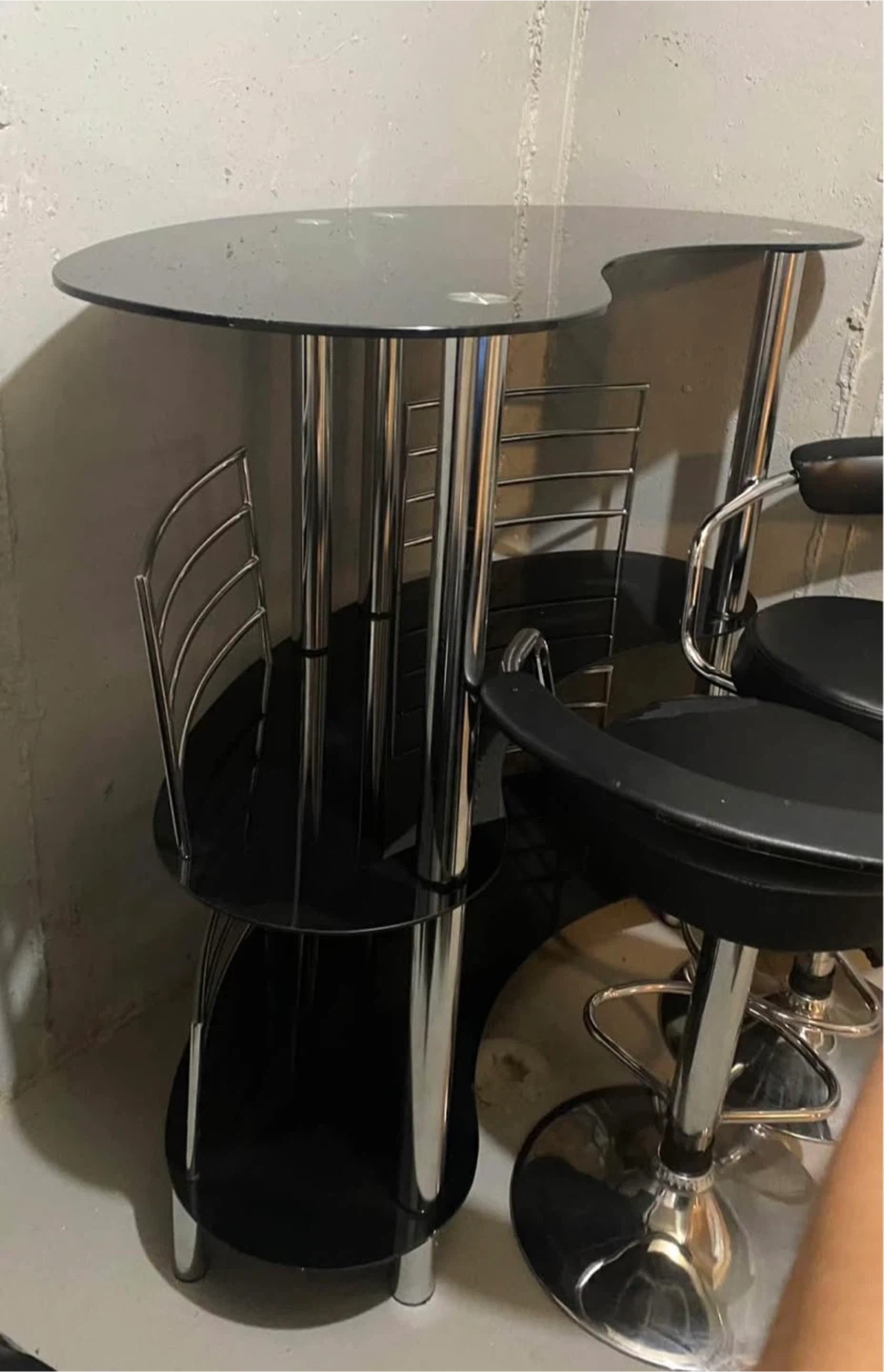 Black Bar Table with Two Swivel Chairs - photo 4