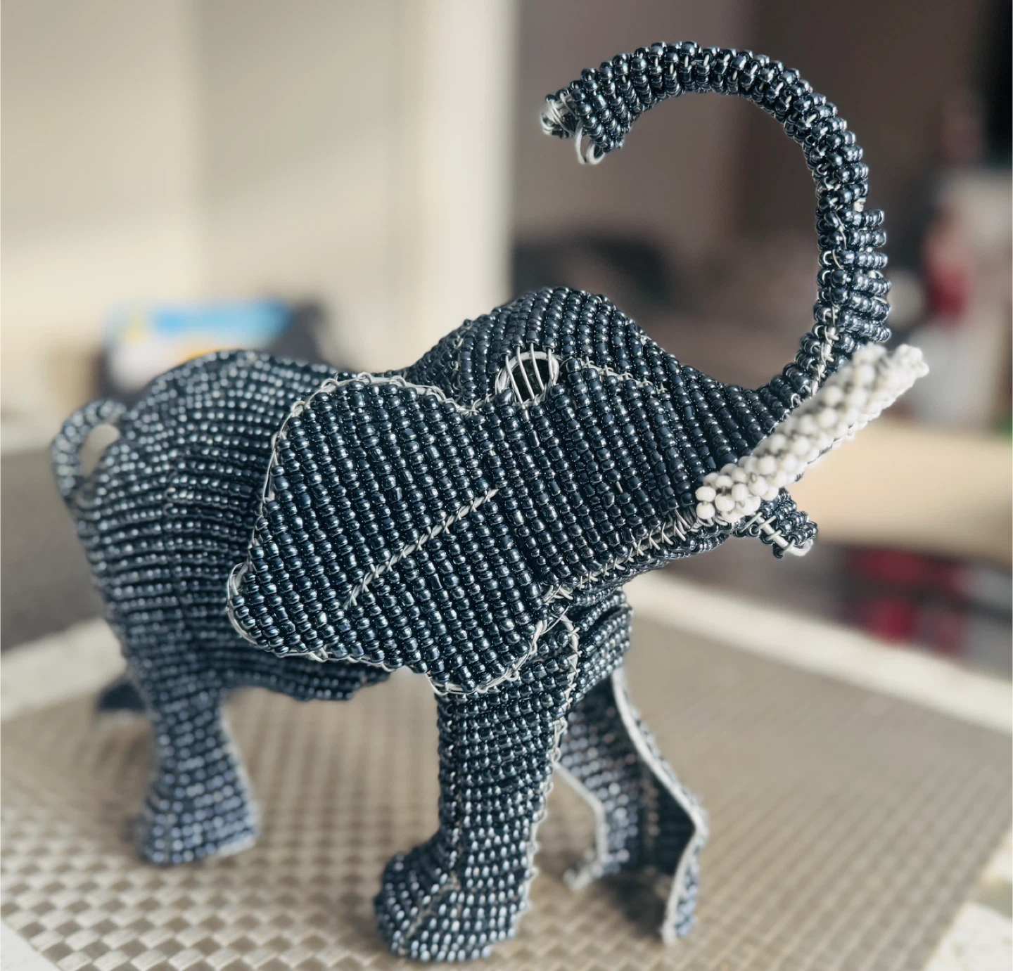Beaded Elephant Figurine