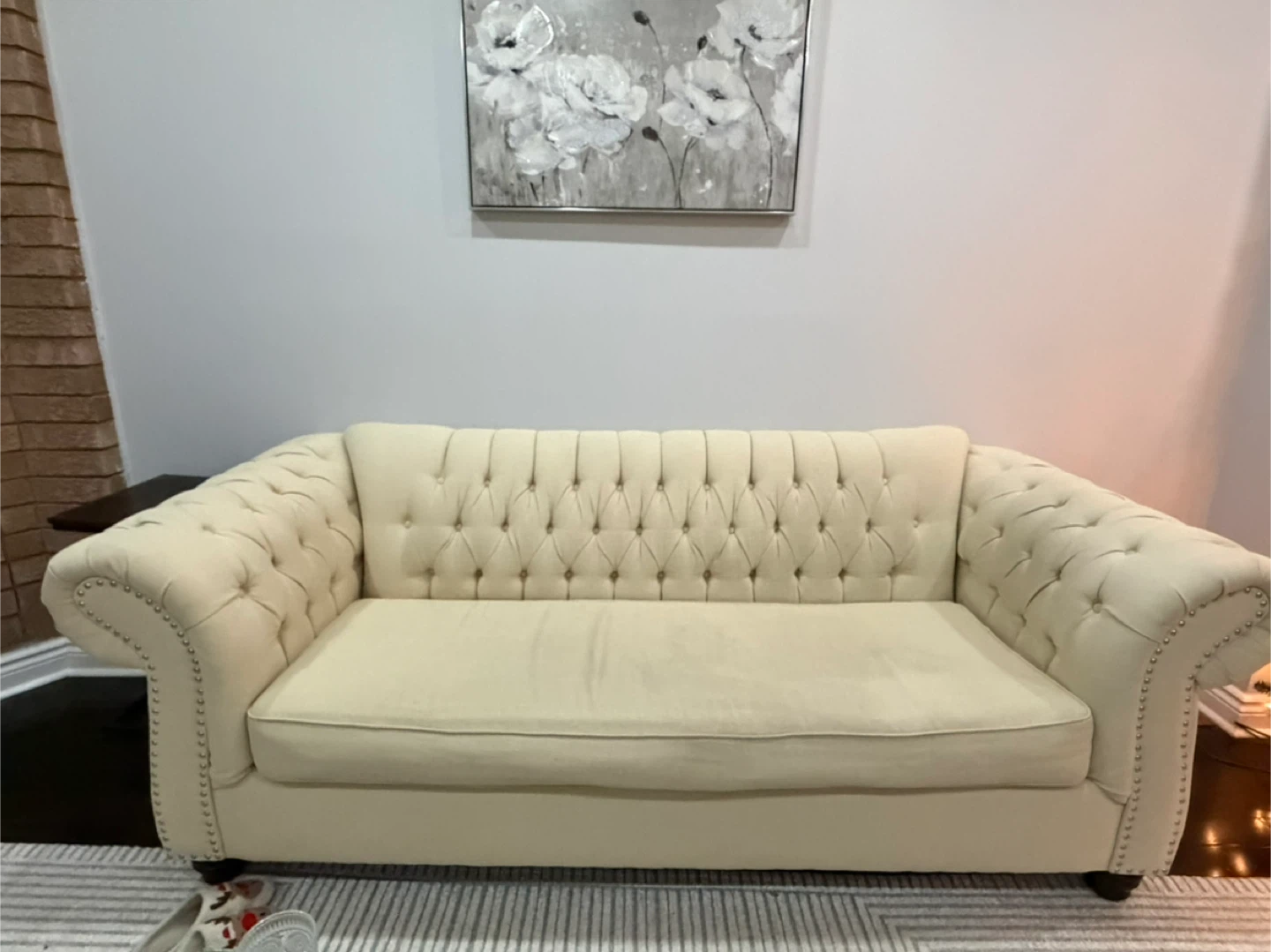 Cream Loveseat Sofa