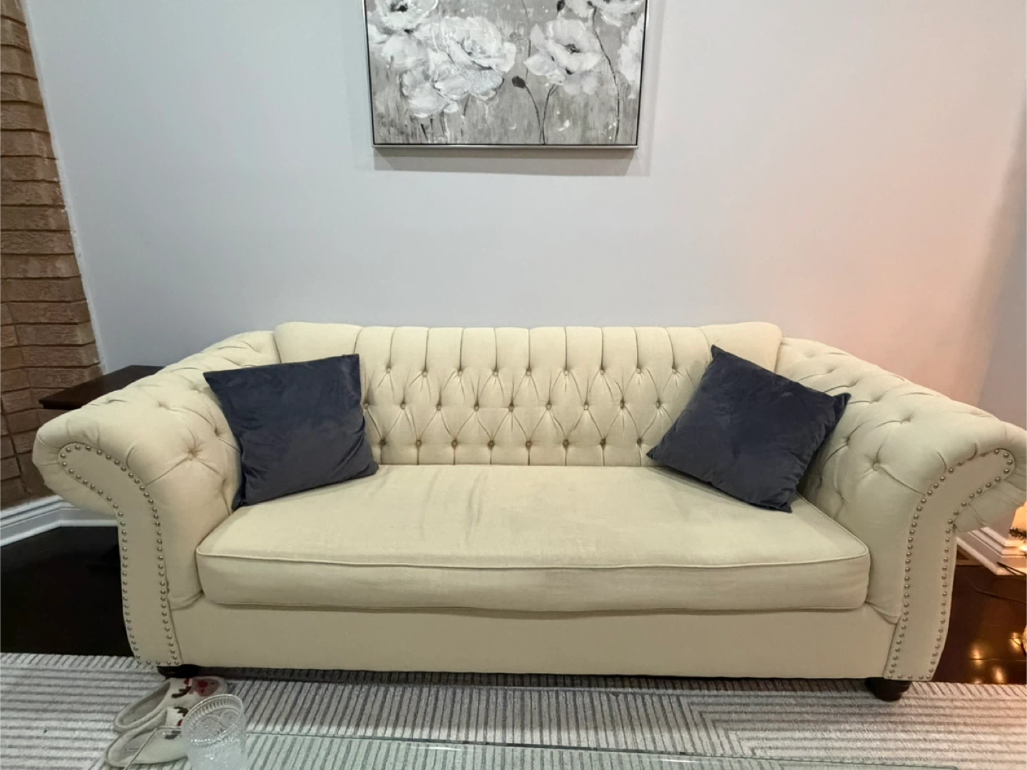 Cream Loveseat Sofa - photo 4