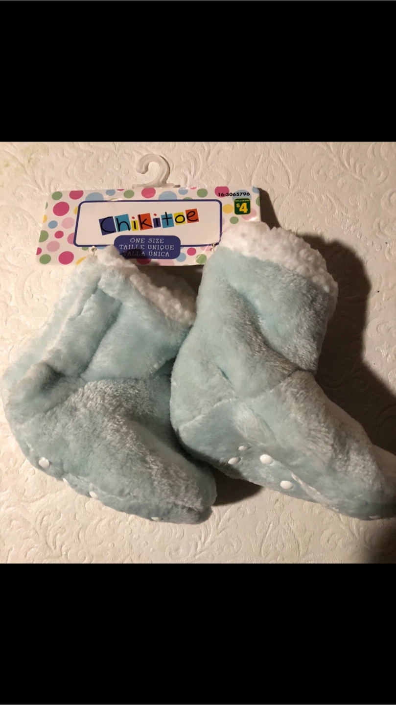 Chikitoe Blue Baby Booties - One Size