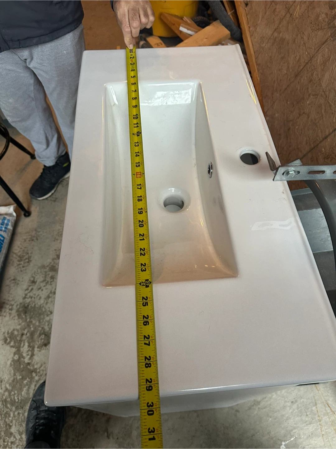 White Vanity Sink - 37"x31"x18"