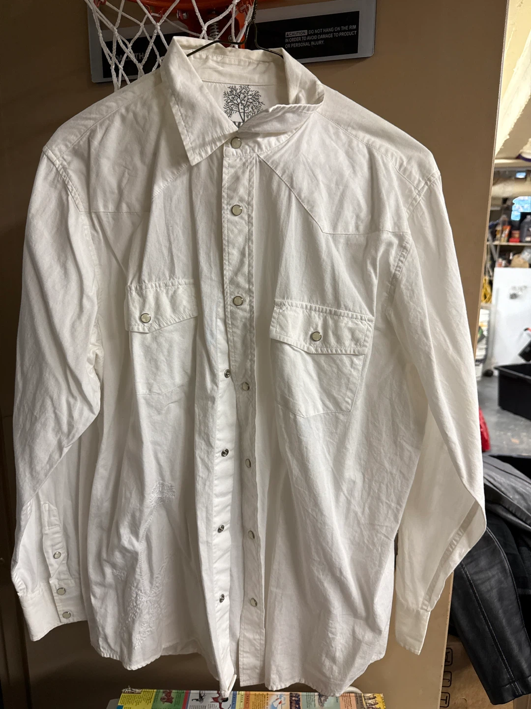 Old Navy White Western Shirt - Size L