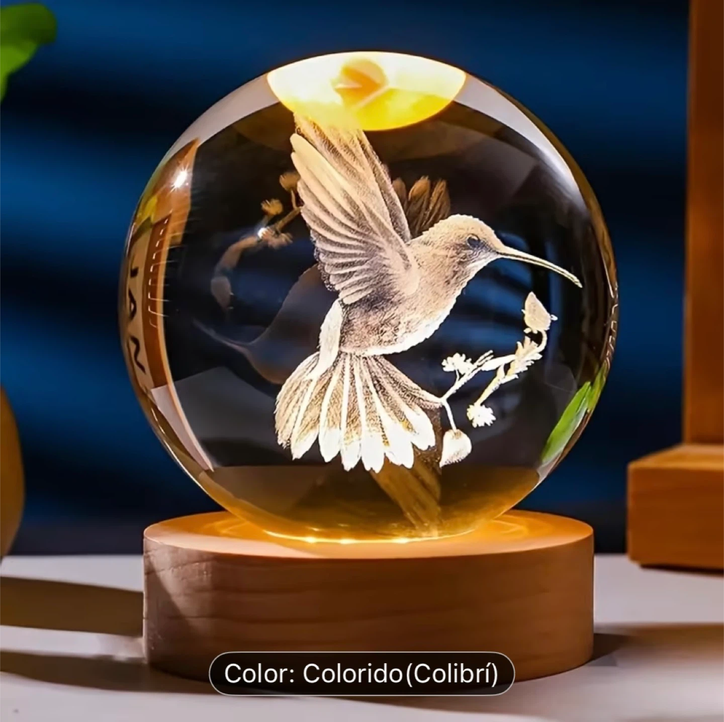 Hummingbird Crystal Ball Night Light