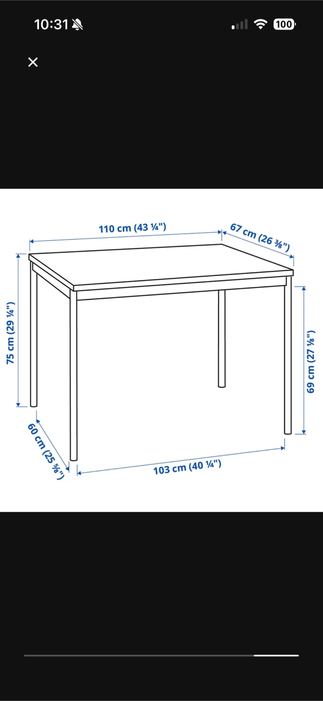 IKEA Black Dining Table Like New - photo 2