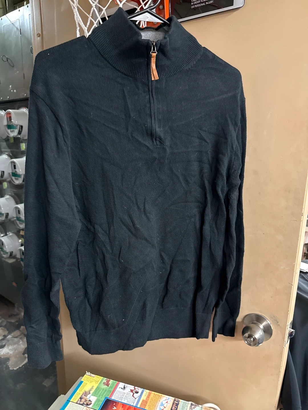 J.Crew 1/4 Zip Pullover - Black - Size L