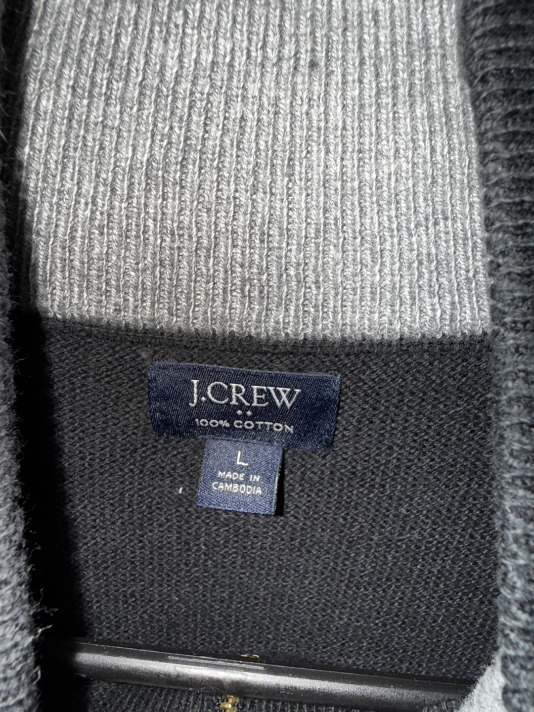 J.Crew 1/4 Zip Pullover - Black - Size L - photo 2