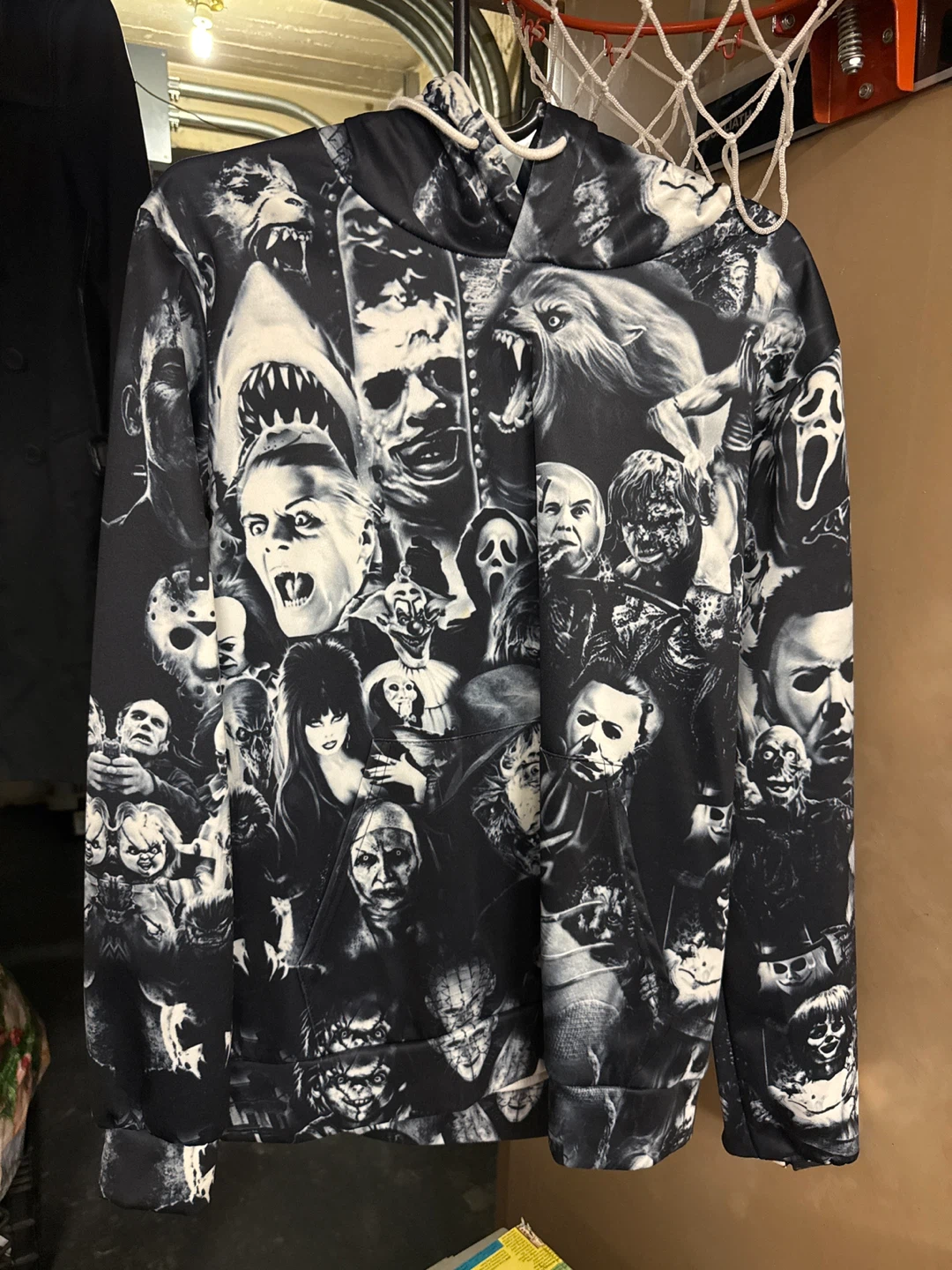Horror Movie Character Print Hoodie