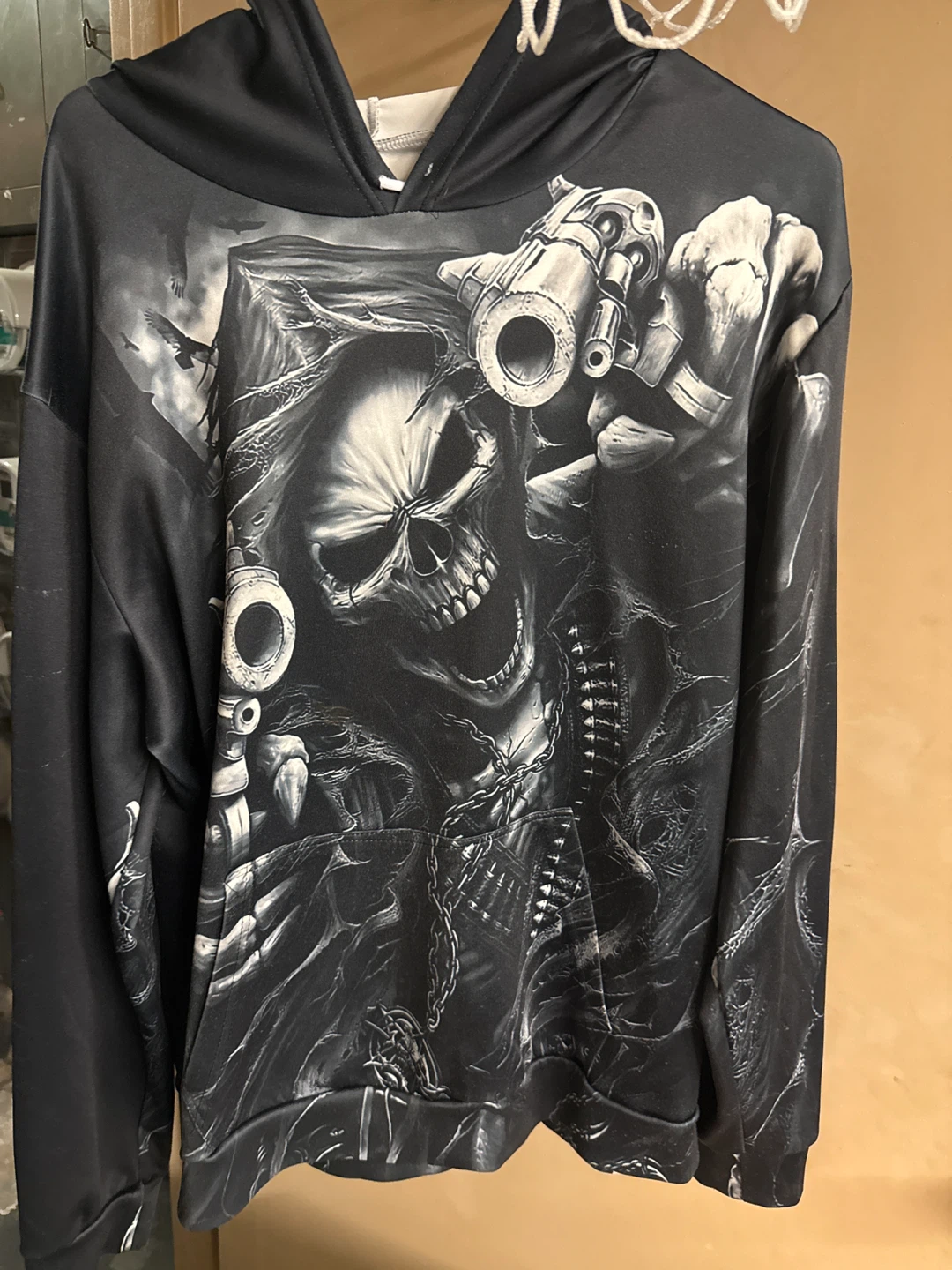 Grim Reaper Graphic Print Hoodie