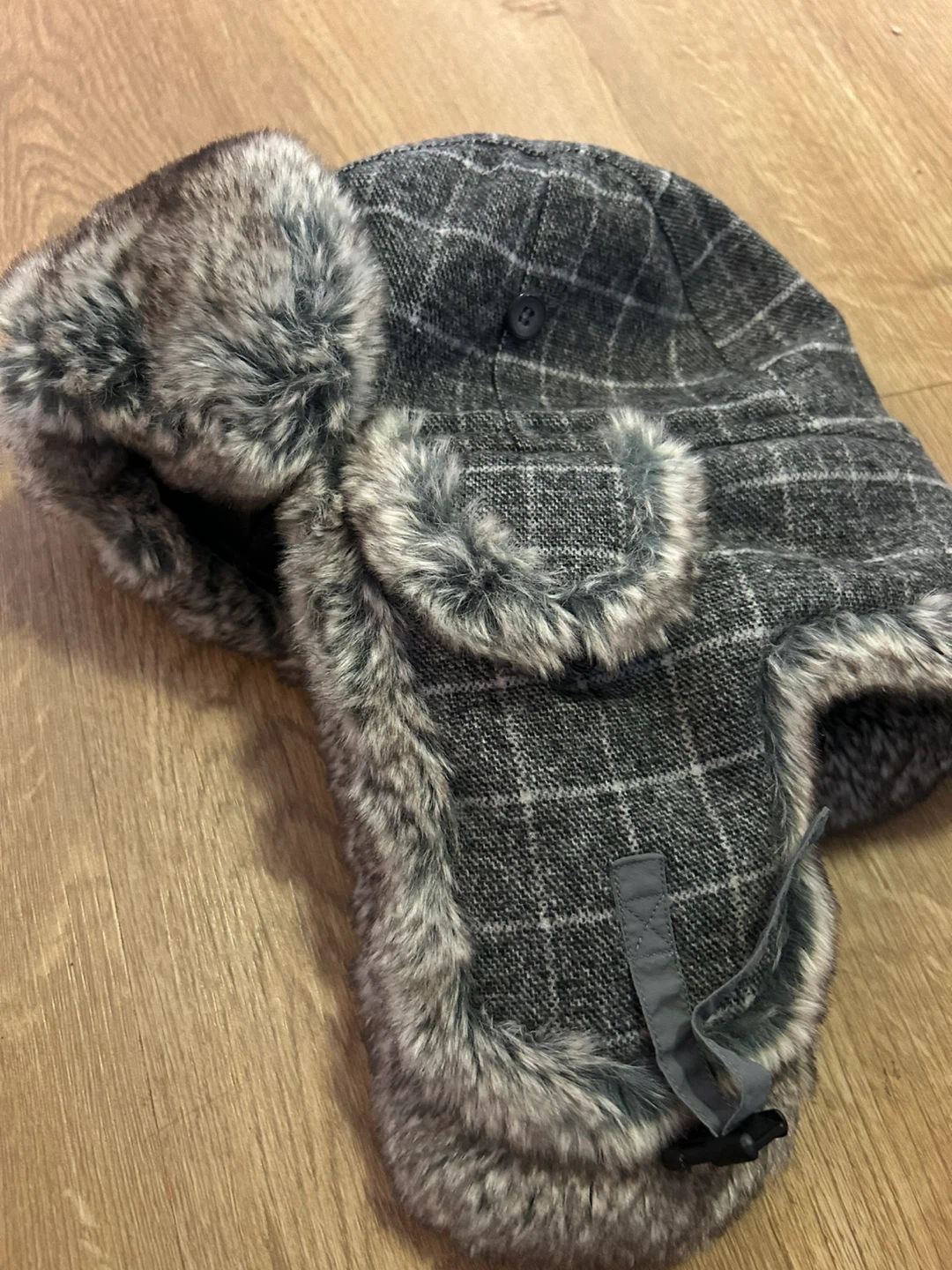 Trapper Hat - Grey Plaid