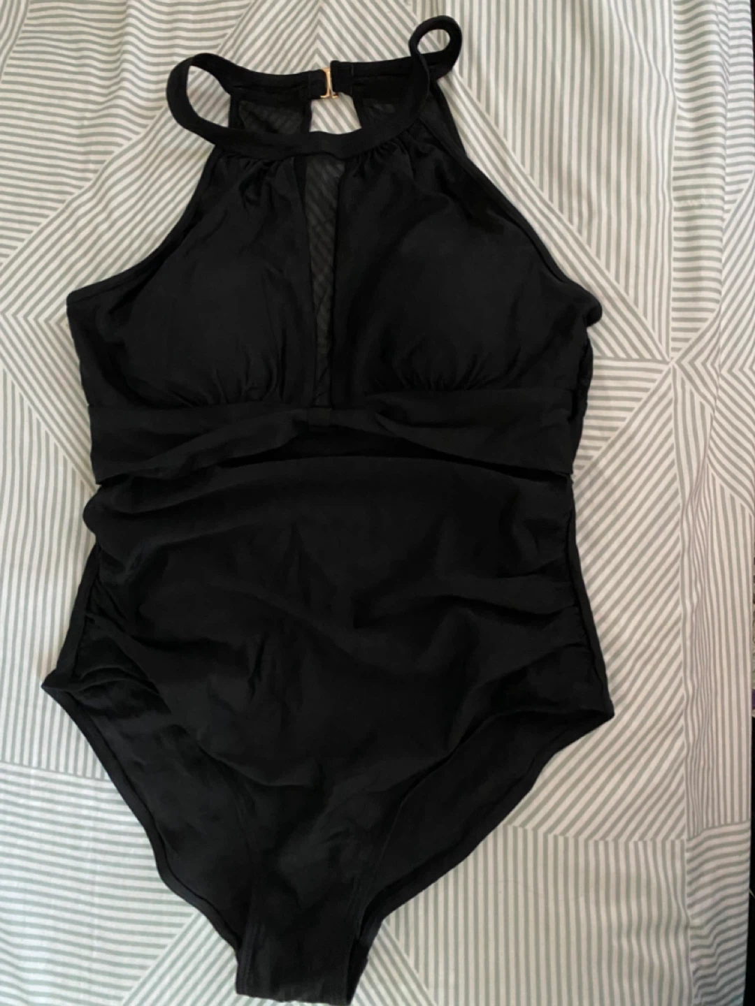 Black One-Piece Swimsuit - Size XXL