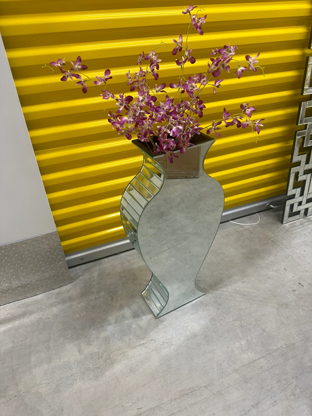 Silver Mirrored Decorative Vase