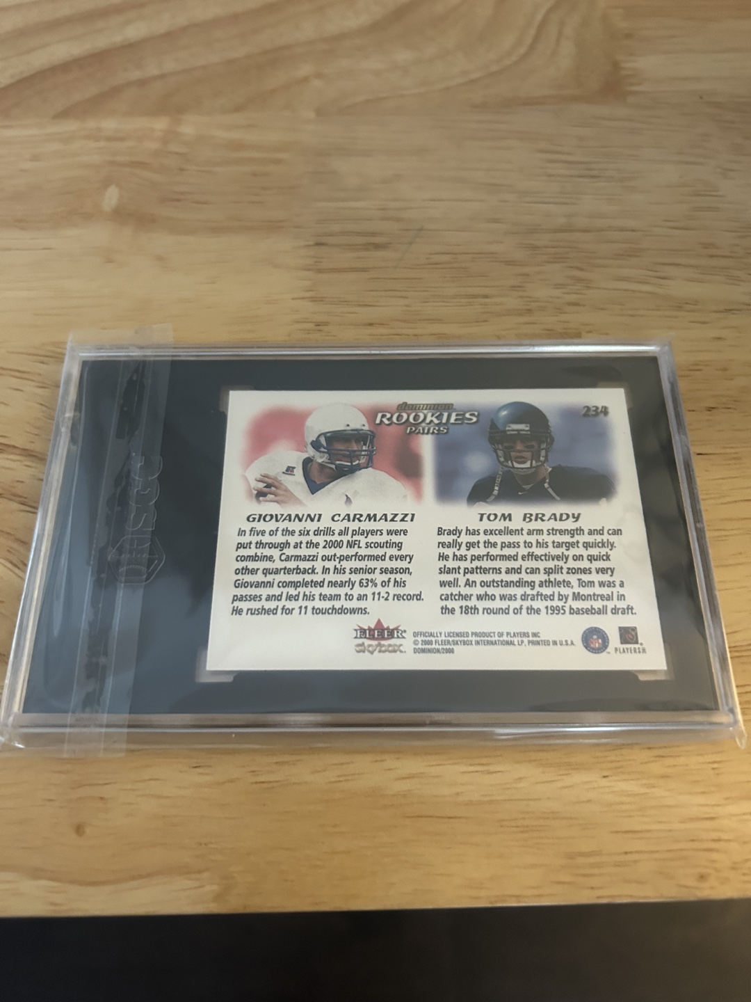 2000 Skybox Dominion Tom Brady Rookie Card - photo 3