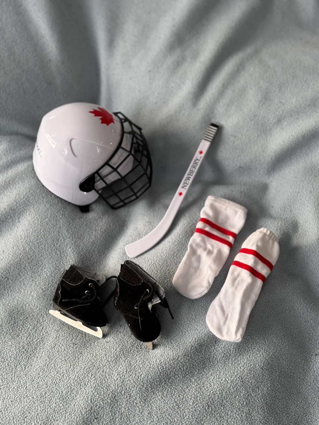 Newberry Doll Hockey Set - Helmet, Skates, Stick, Socks