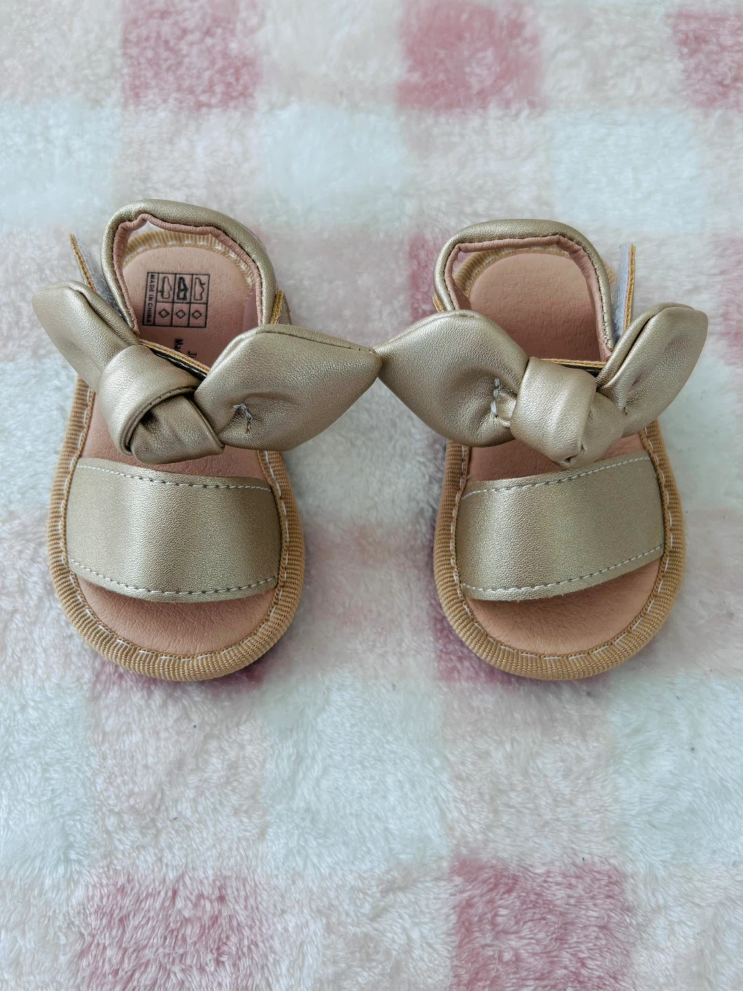 Baby Sandals, Gold & Floral, Size 17 - photo 4