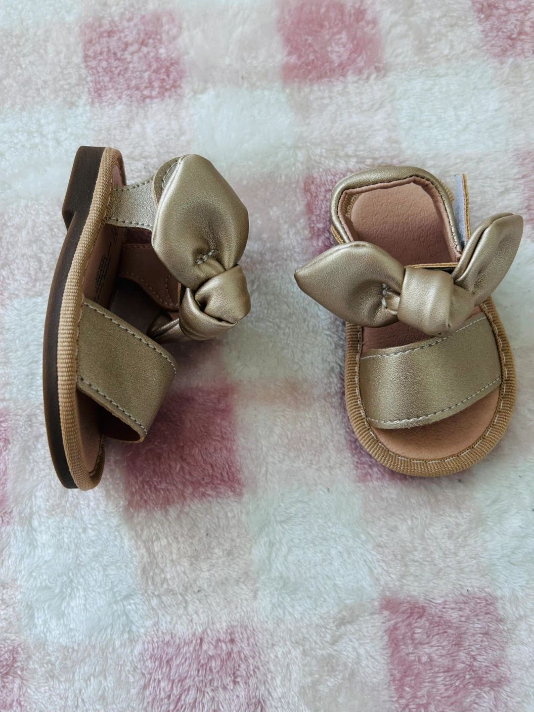 Baby Sandals, Gold & Floral, Size 17 - photo 5