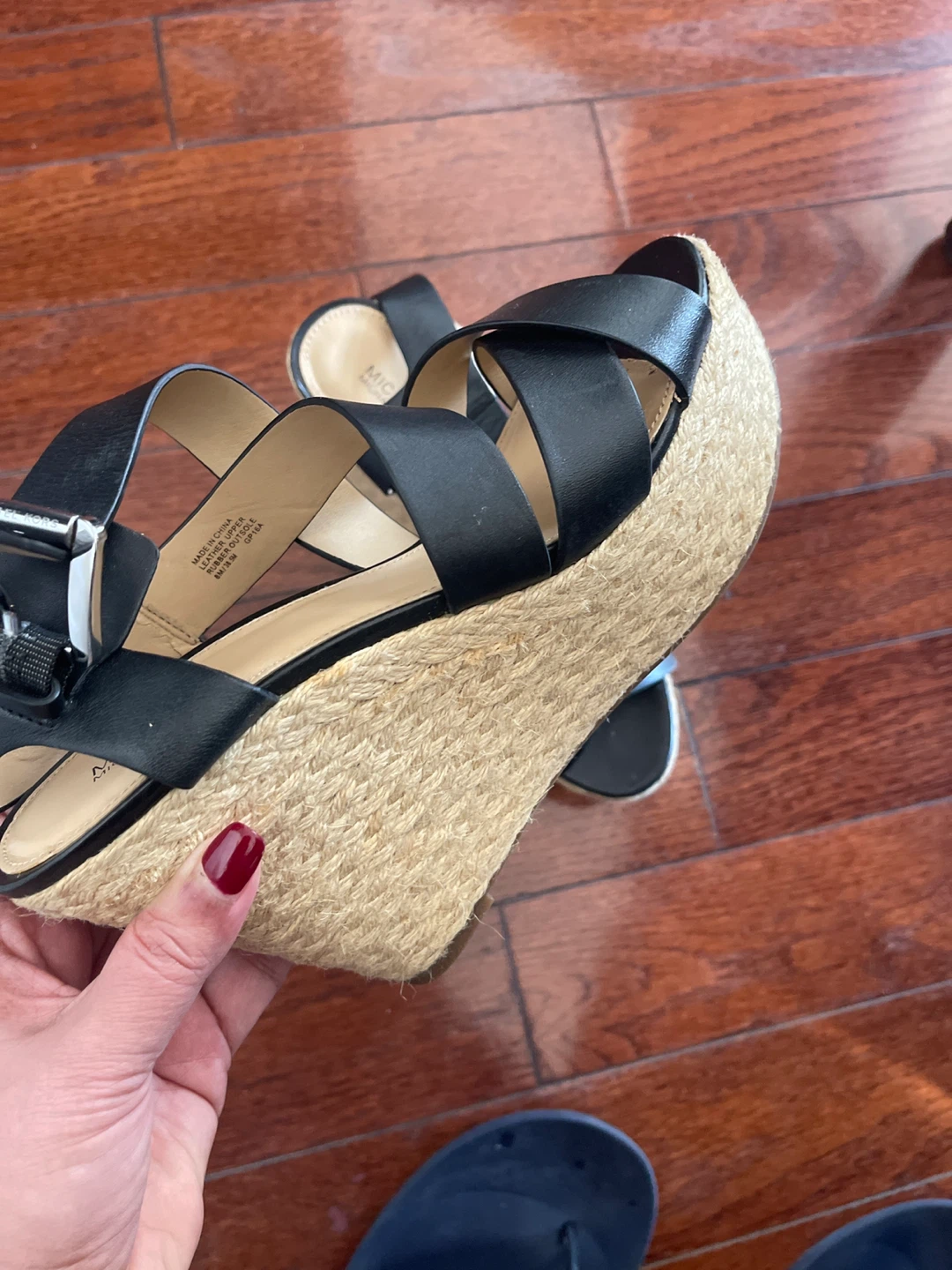 Michael Kors Black Wedge Sandals Size 6M - photo 2