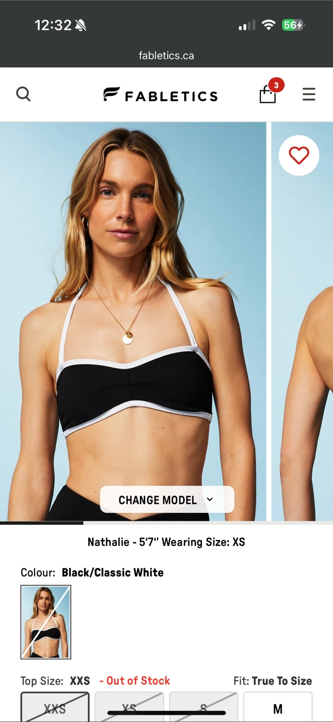 Fabletics  Black Bikini Set - Size XS- new - photo 2