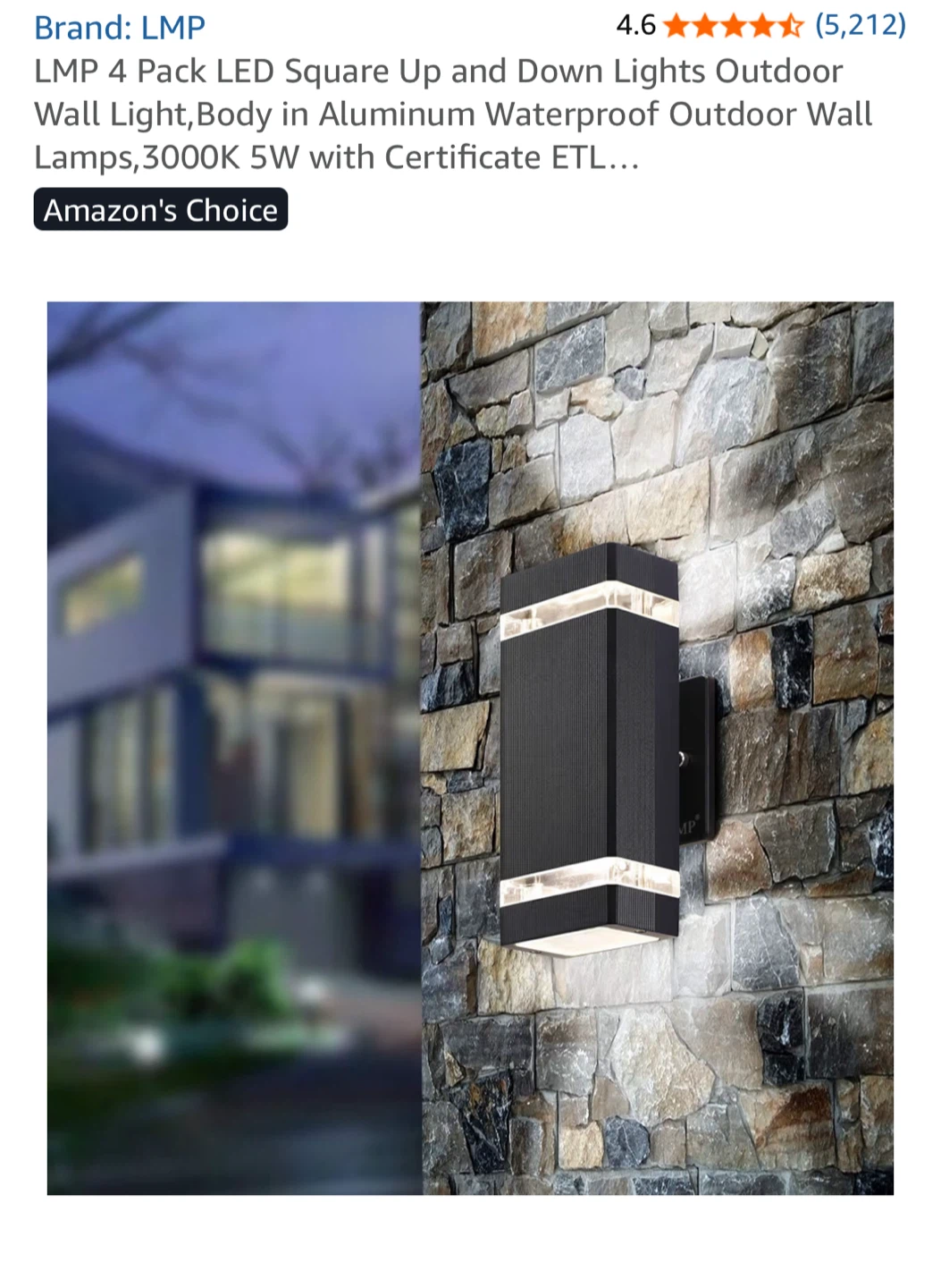 NEW LMP 4 Pack LED Outdoor Wall Lights - Black - photo 2