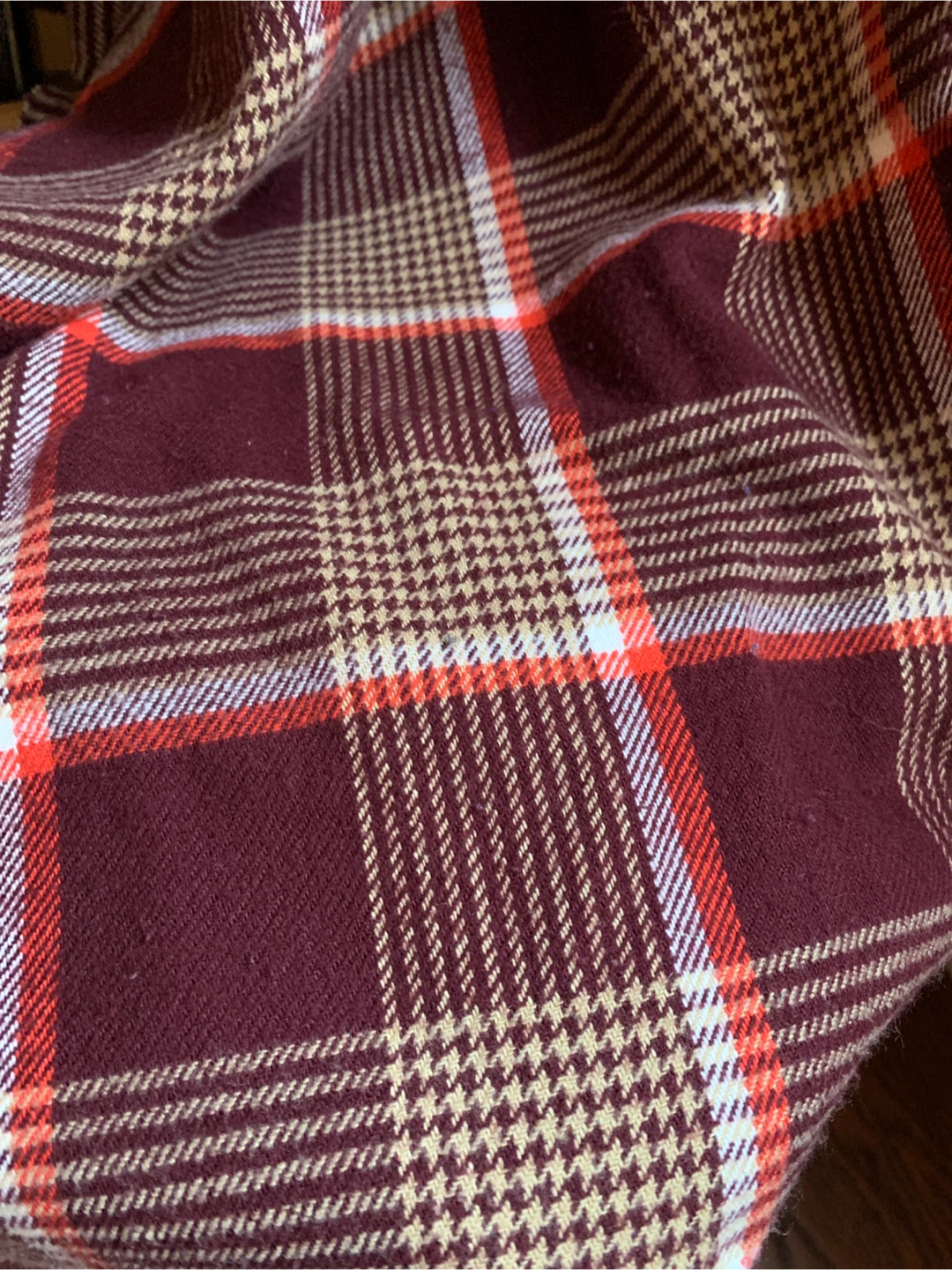 Indigo Burgundy Plaid Scarf/Wrap - photo 2