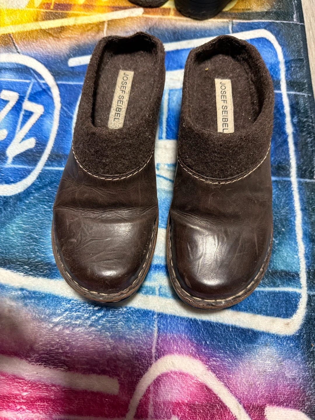 Josef Seibel Brown Leather Clogs Size 37