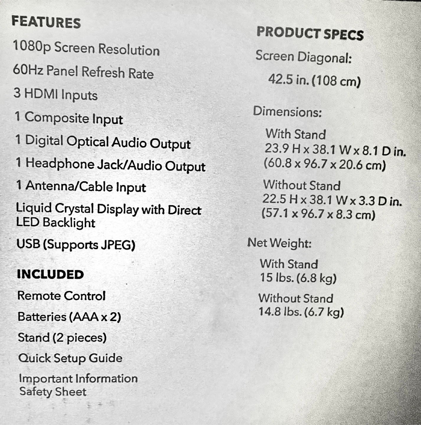 Moving sale - NEW Insignia 43" LED TV - photo 4