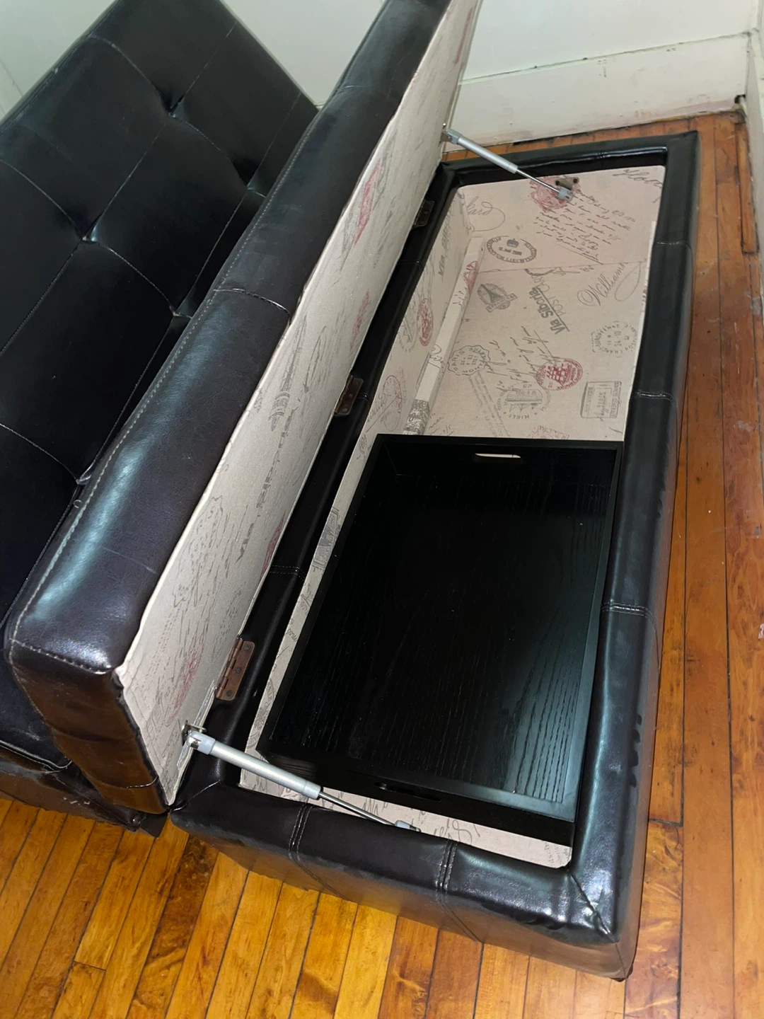 REAL LEATHER STORAGE BENCH - photo 4
