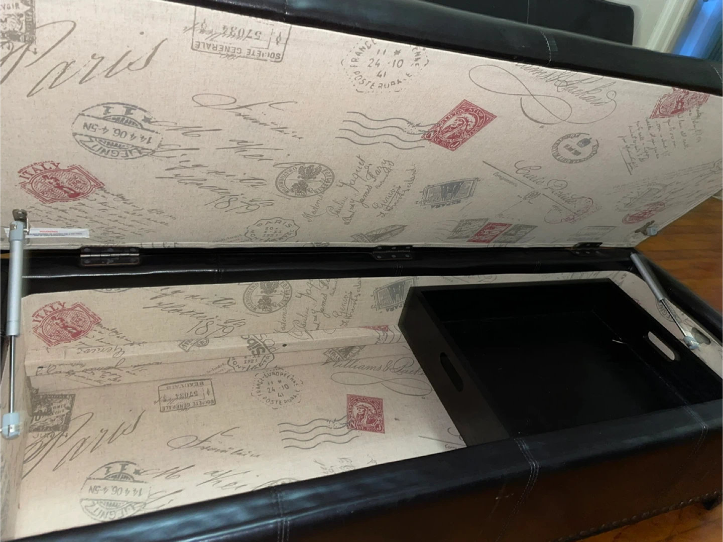 REAL LEATHER STORAGE BENCH - photo 5