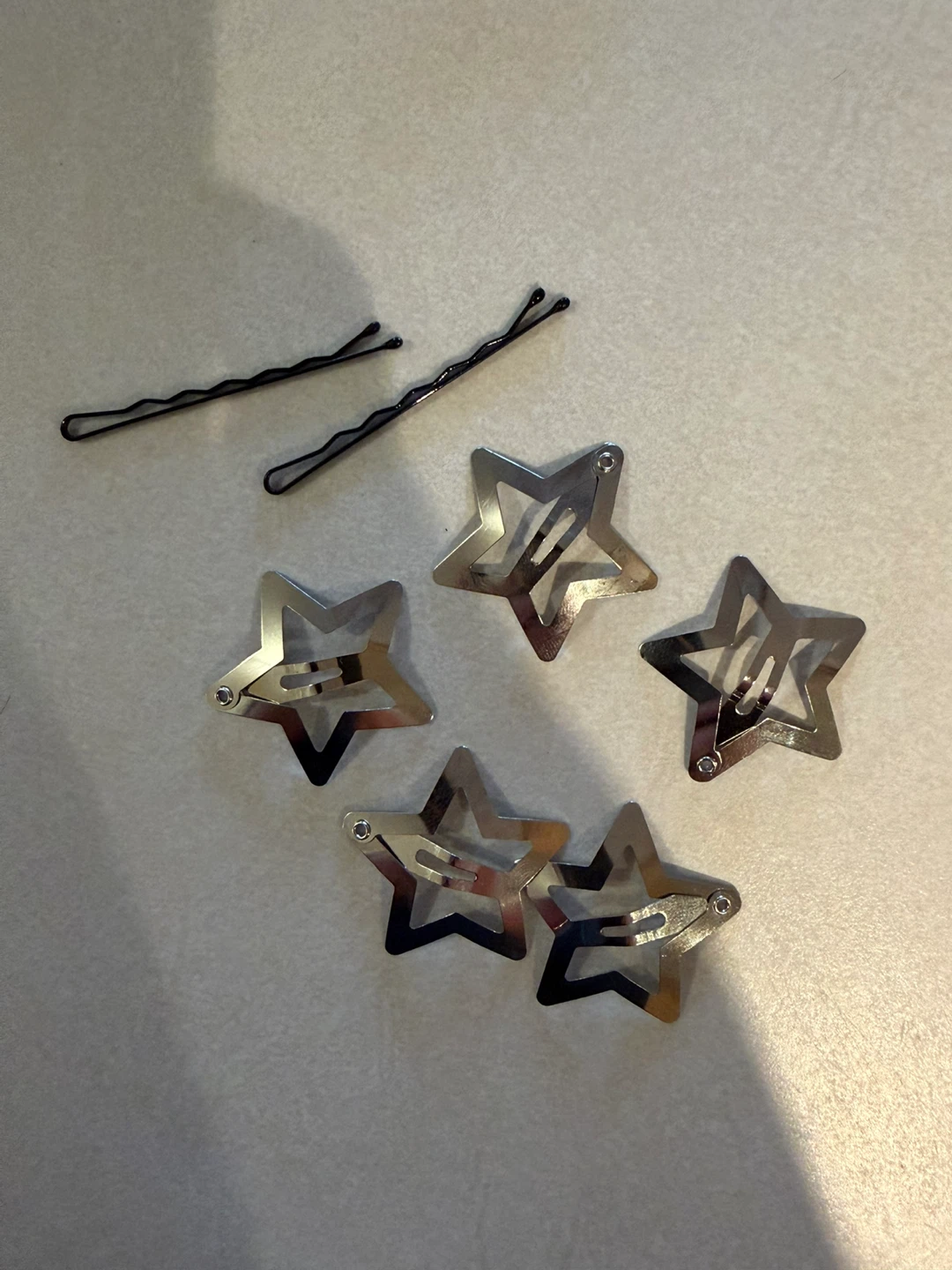 Silver Star Hair Clips - Set of 5 - photo 2