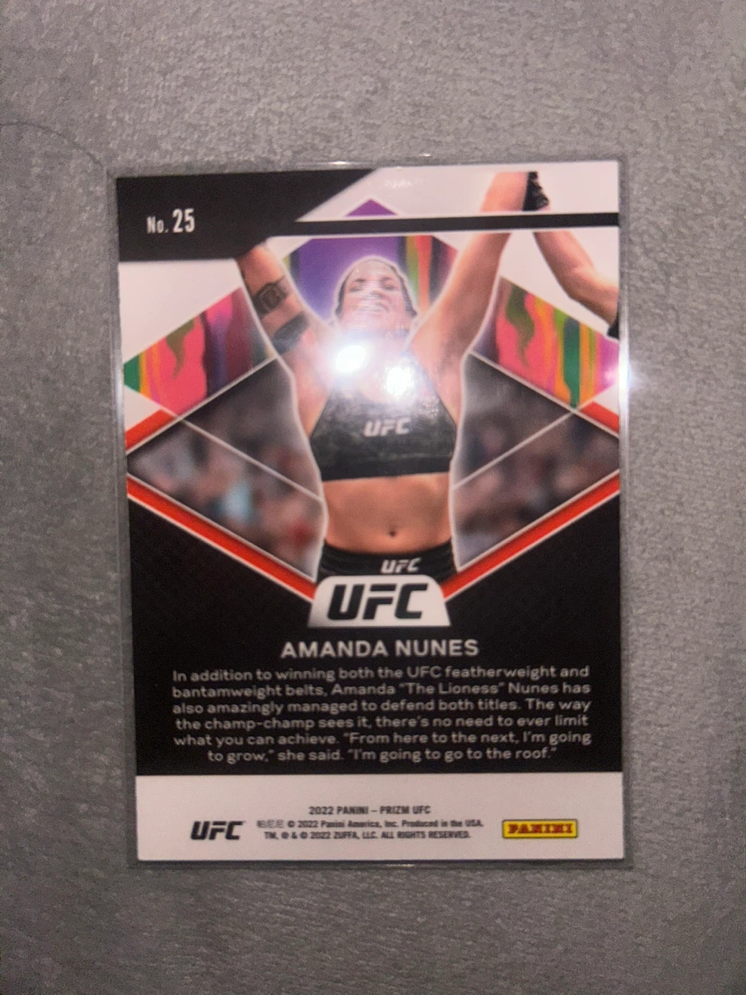 Amanda Nunes UFC Prizm Trading Card - photo 2