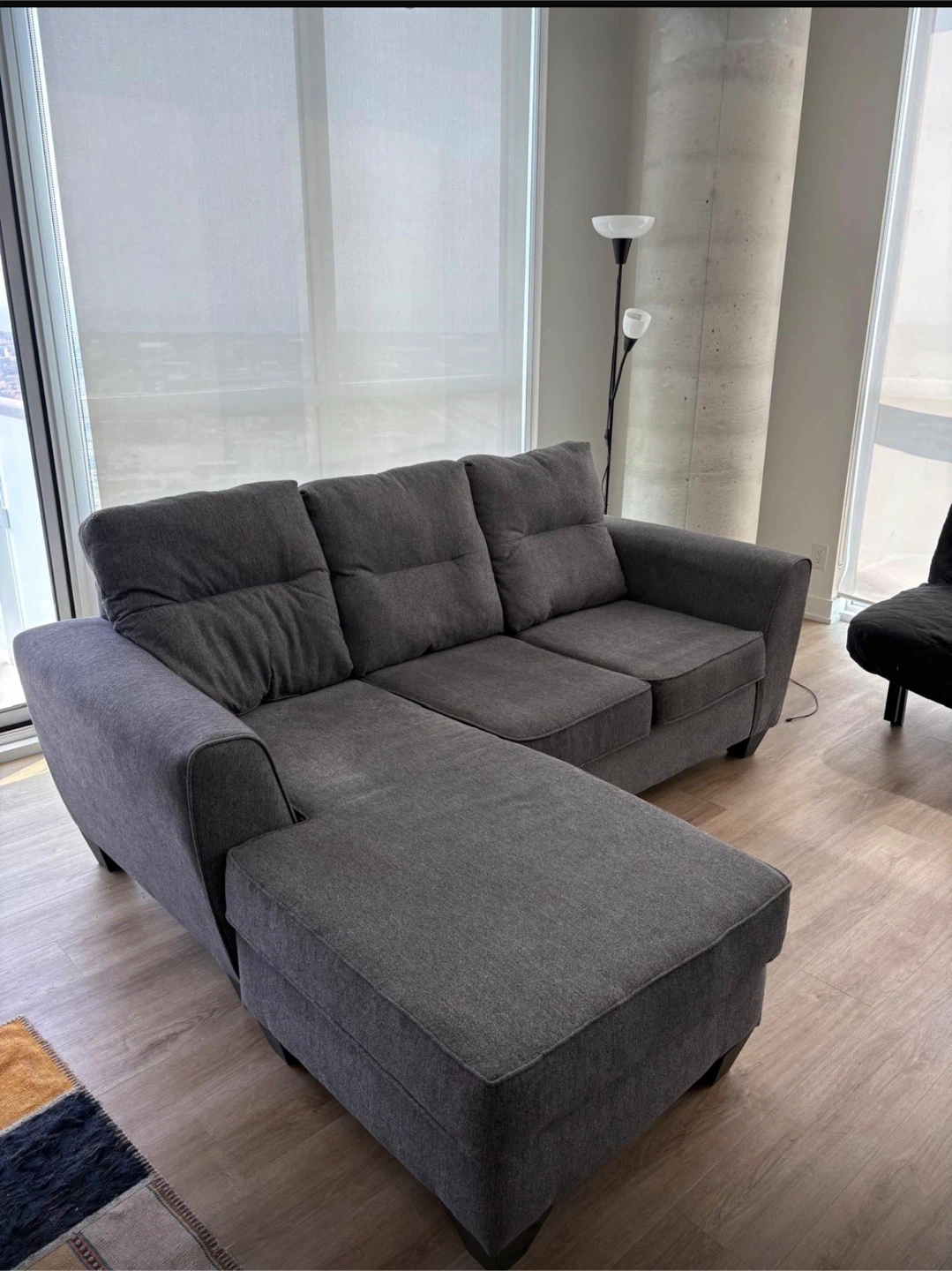 The Brick Chloe Sofa with Ottoman - Grey