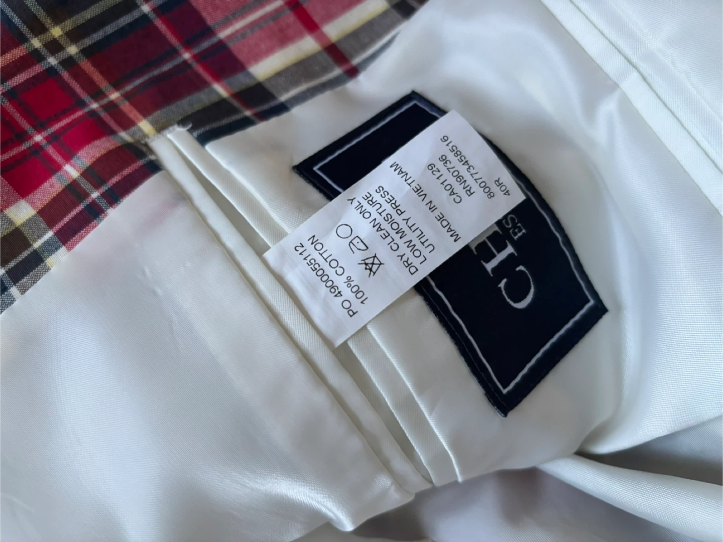Chaps Red/White Plaid Preppy Blazer - Size 40R - photo 4