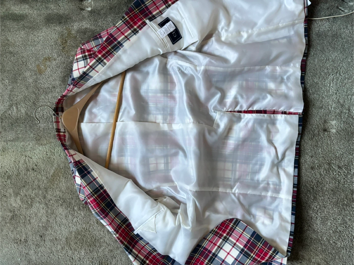Chaps Red/White Plaid Preppy Blazer - Size 40R - photo 5