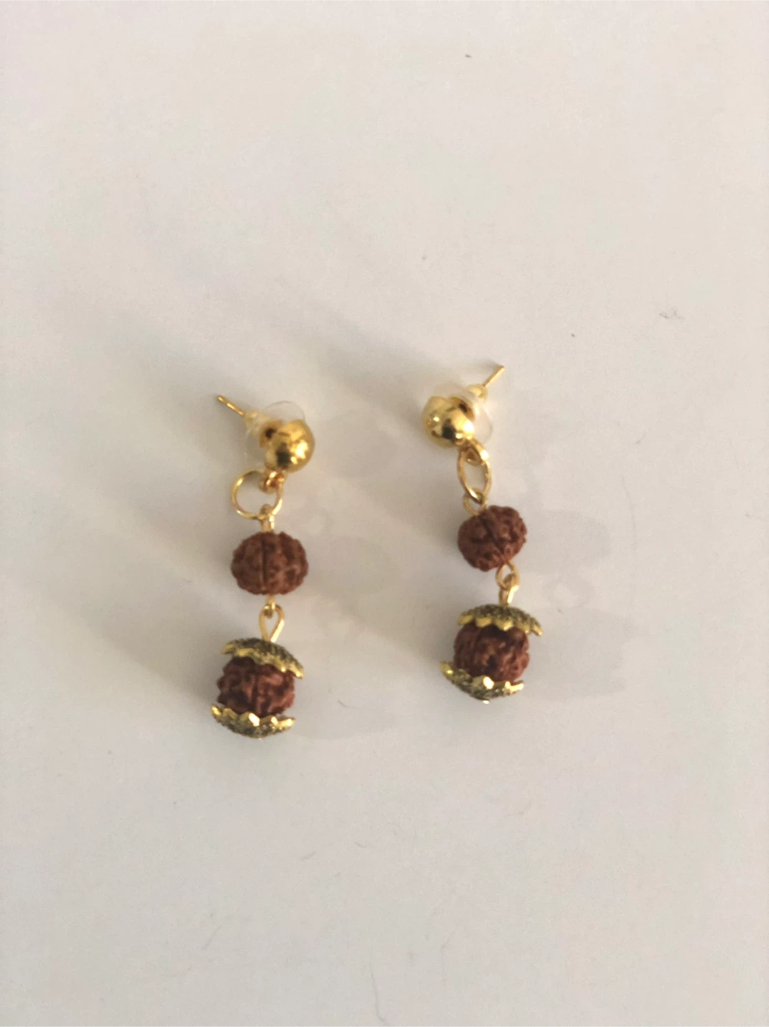 Rudraksha Bead Dangle Earrings