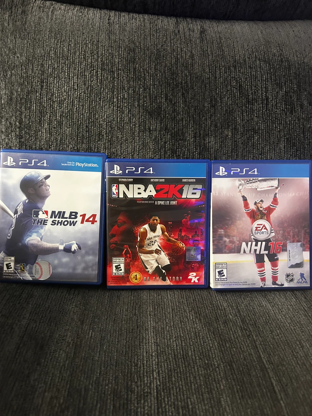 PS4 NHL 16, NBA 2K16, MLB The Show 14