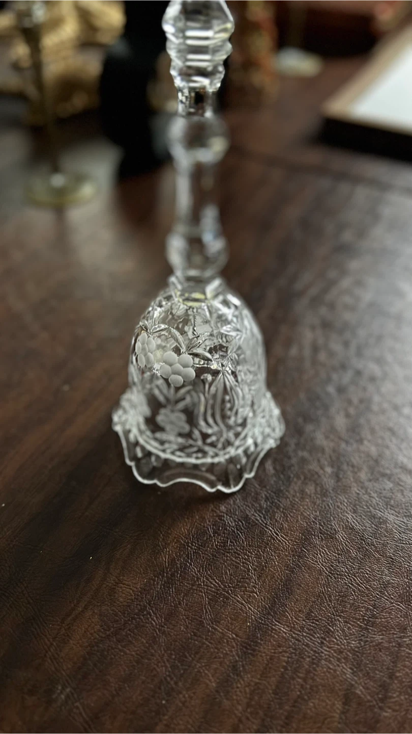 Vintage Clear Glass Floral Bell