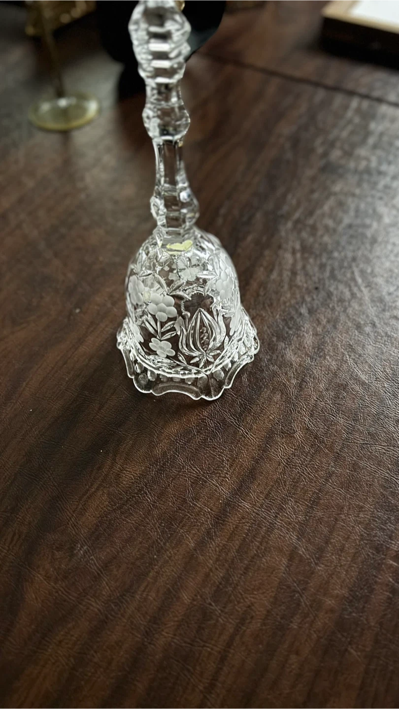 Vintage Clear Glass Floral Bell - photo 2