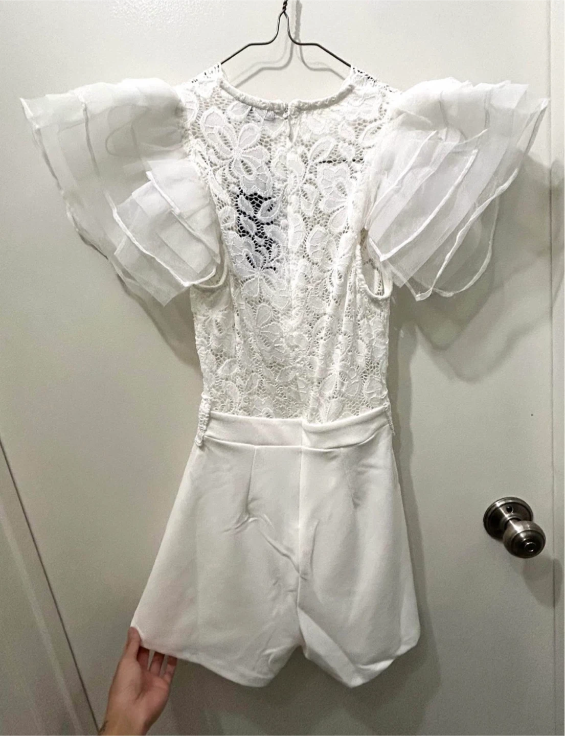 White Lace Romper Jumpsuit - Size XS - photo 5