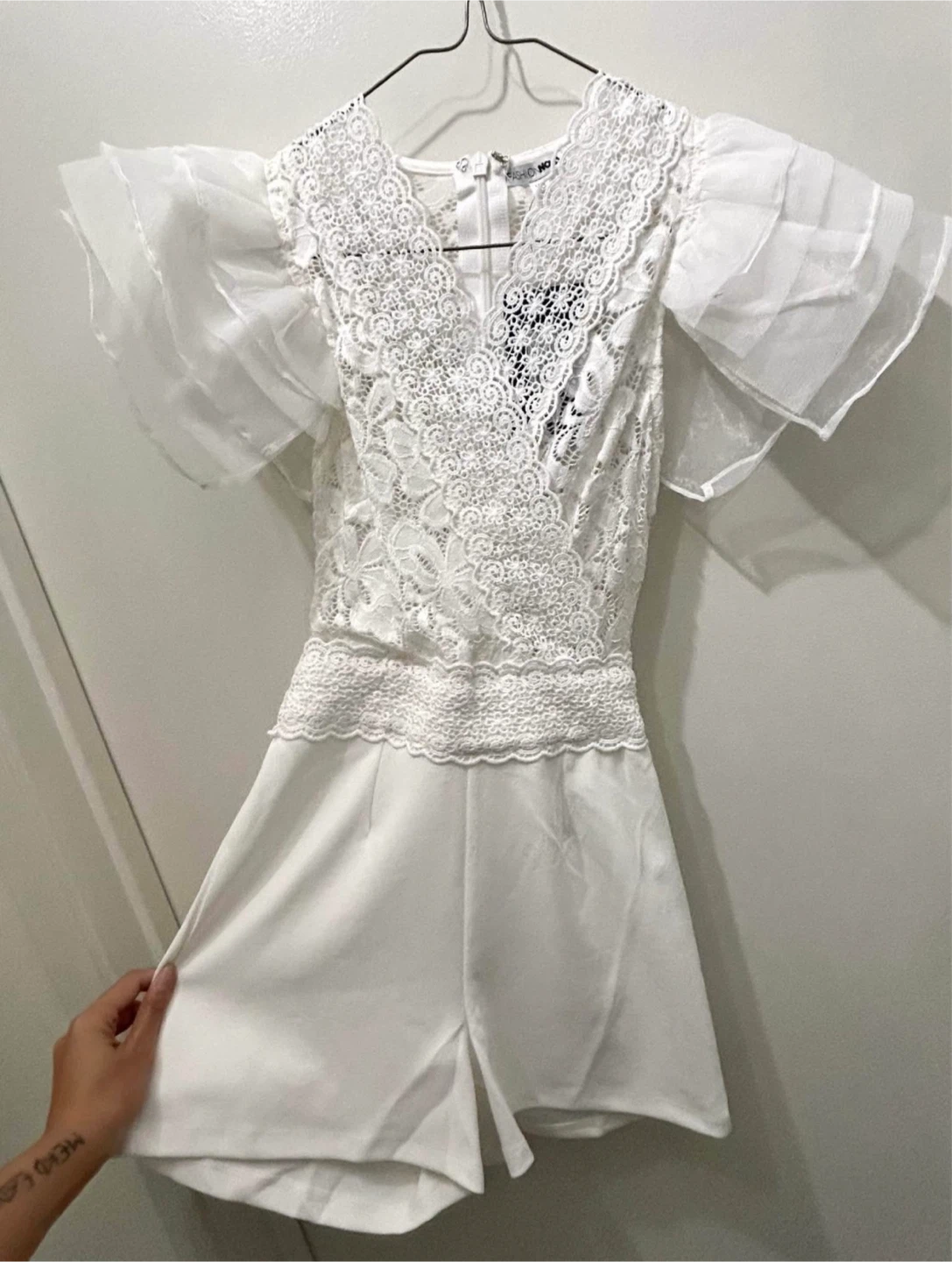 White Lace Romper Jumpsuit - Size XS - photo 4